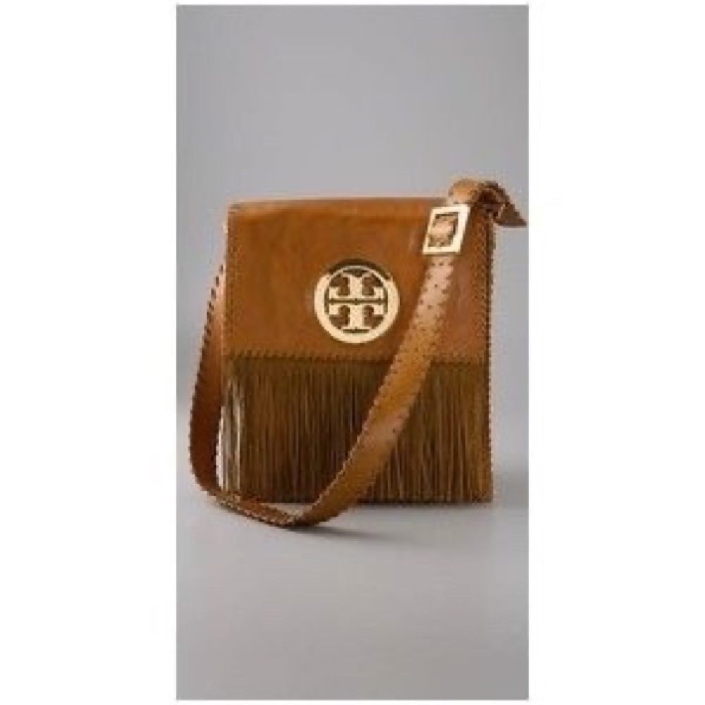 Authentic Leather and fringe Tory Burch bag